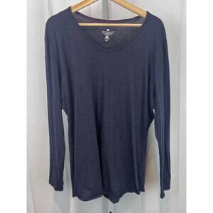 SEGMENTS Seg'ments Merino Wool Long Sleeve V Neck Top Base Layer Purple 2XL XXL